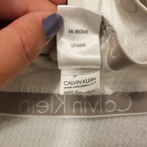 Calvin Klein White Classic Small Bralette Racer Back Basic Bra Top Bandeau - Picture 5 of 7